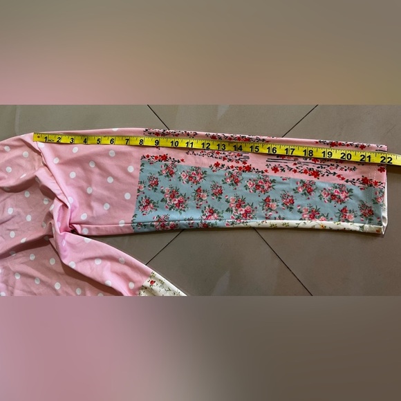 LILY by Firmiana Tunic Top Womens L Large FLORAL PINK Blue POLKA DOT Shirt - Picture 10 of 16